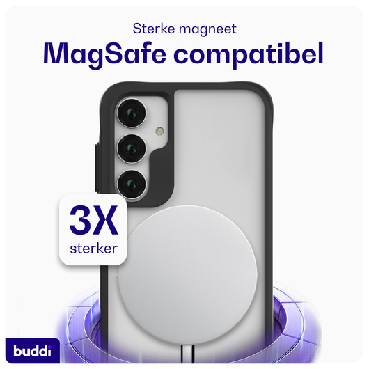 Buddi Hybrid Samsung Galaxy A35 Hoesje MagSafe Back Cover Matte Zwart afbeelding 3