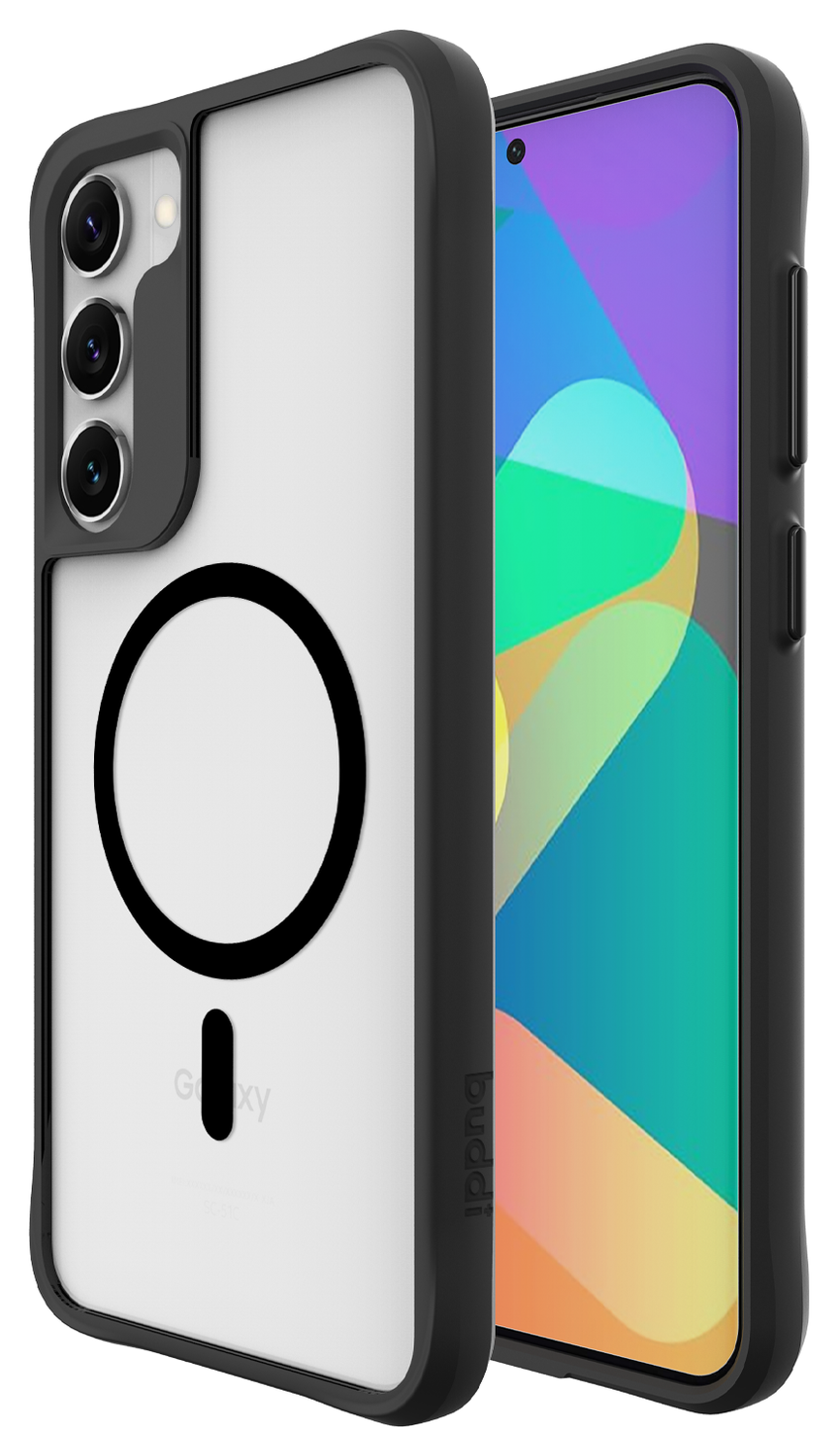 Buddi Hybrid Samsung Galaxy S23 Plus Hoesje MagSafe Back Cover Matte Zwart afbeelding 1