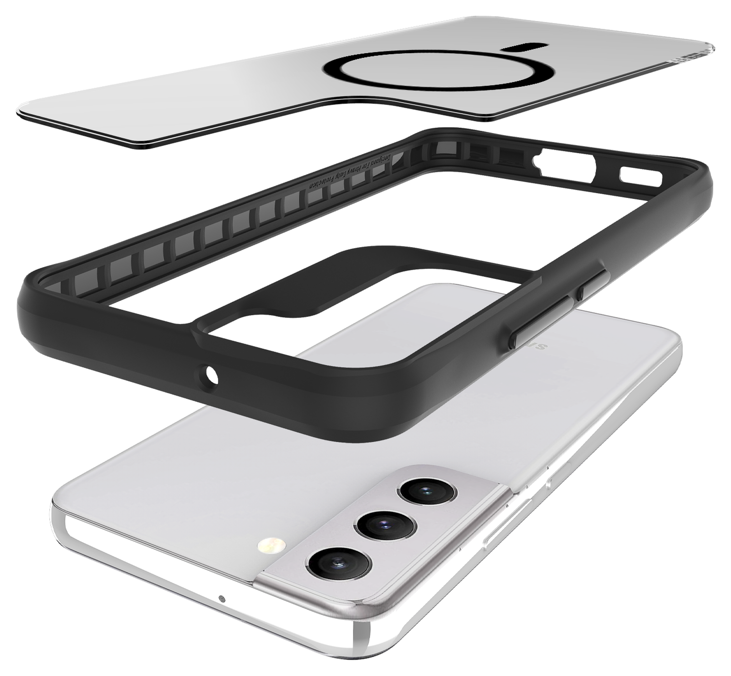 Buddi Hybrid Samsung Galaxy S22 Plus Hoesje MagSafe Back Cover Matte Zwart afbeelding 10