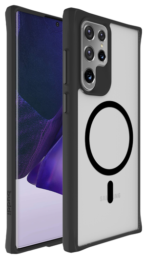 Buddi Hybrid Samsung Galaxy S22 Ultra Hoesje MagSafe Matte Zwart afbeelding 8