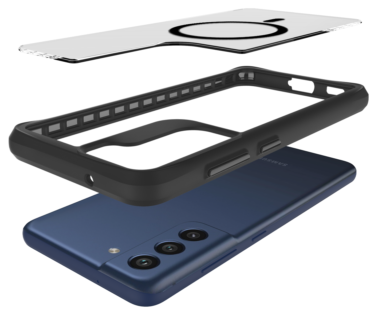 Buddi Hybrid Samsung Galaxy S21 FE Hoesje MagSafe Back Cover Matte Zwart afbeelding 10