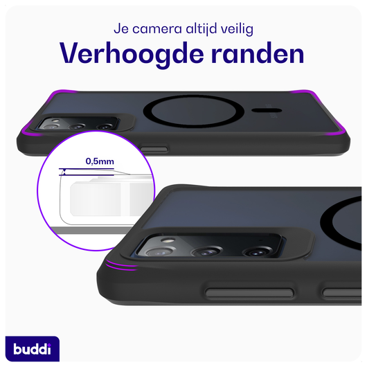 Buddi Hybrid Samsung Galaxy S20 FE Hoesje MagSafe Back Cover Matte Zwart afbeelding 5