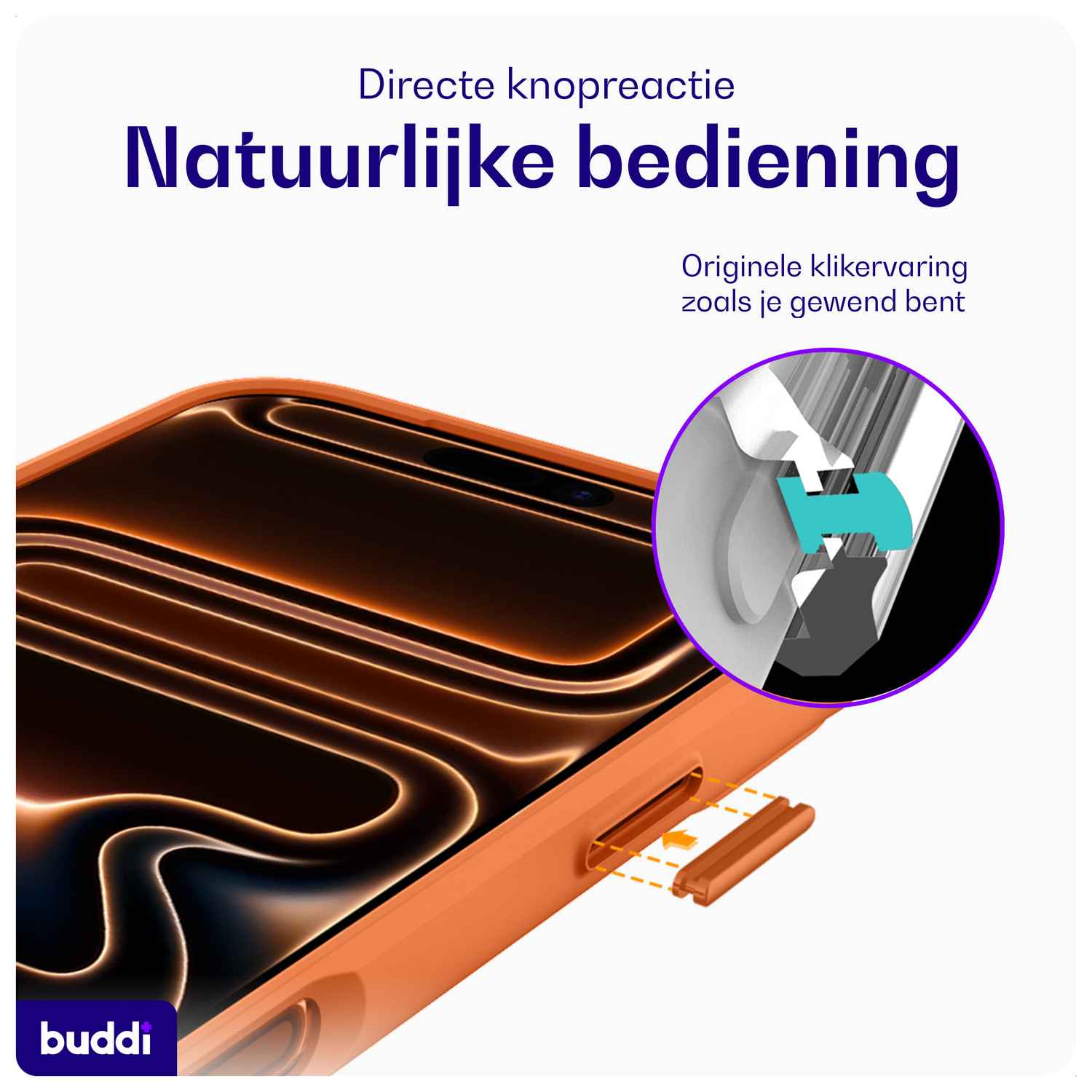 Buddi Hybrid iPhone 17 Pro Max Hoesje MagSafe Back Cover Matched Oranje afbeelding 4