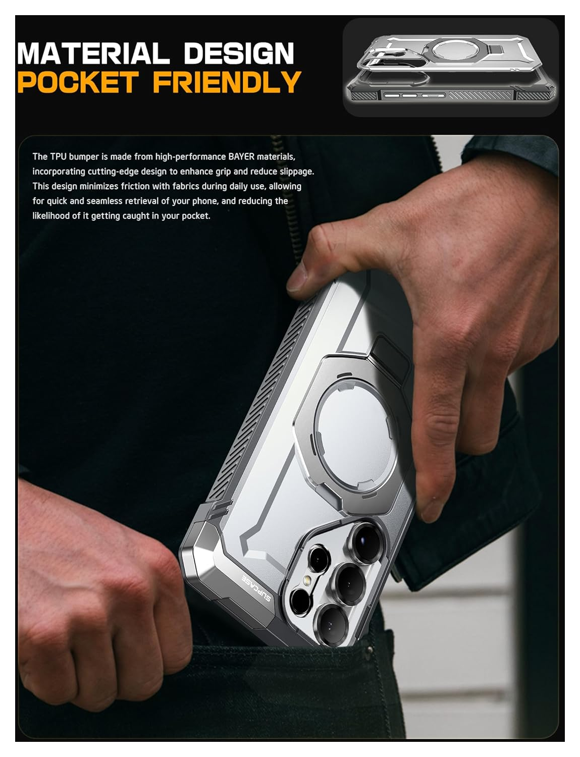 SUPCASE UB Grip Samsung Galaxy S25 Ultra Hoesje MagSafe / Qi2 Kickstand Wit afbeelding 7