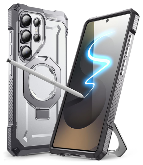 SUPCASE UB Grip Samsung Galaxy S25 Ultra Hoesje MagSafe / Qi2 Kickstand Wit afbeelding 1