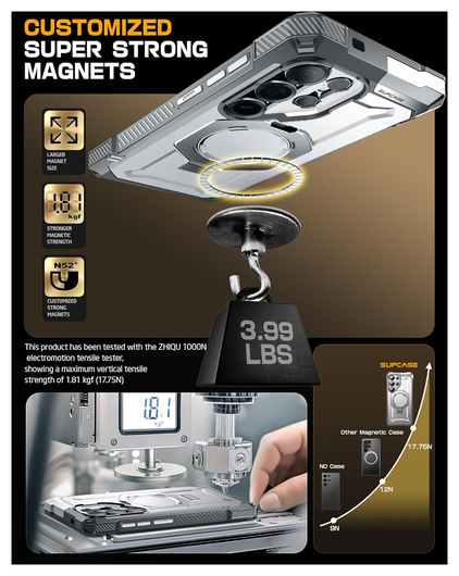 SUPCASE UB Grip Samsung Galaxy S25 Ultra Hoesje MagSafe / Qi2 Kickstand Wit afbeelding 5
