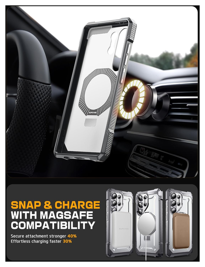 SUPCASE UB Grip Samsung Galaxy S25 Ultra Hoesje MagSafe / Qi2 Kickstand Wit afbeelding 6