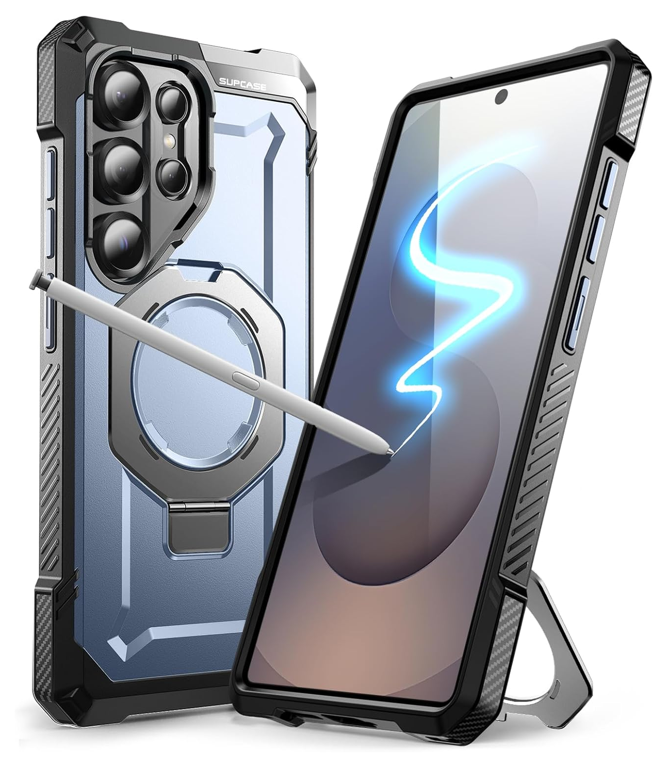 SUPCASE UB Grip Samsung Galaxy S25 Ultra Hoesje MagSafe / Qi2 Kickstand Blauw afbeelding 1