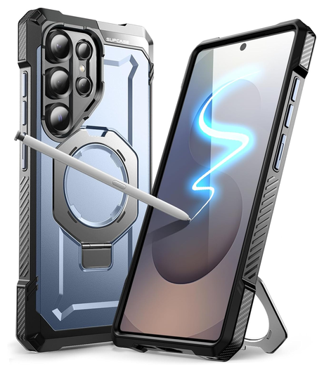 SUPCASE UB Grip Samsung Galaxy S25 Ultra Hoesje MagSafe / Qi2 Kickstand Blauw afbeelding 1