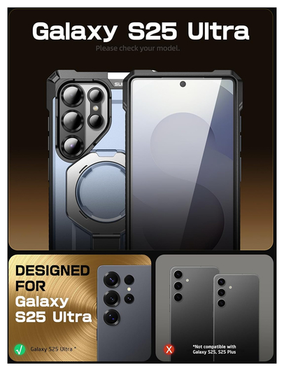 SUPCASE UB Grip Samsung Galaxy S25 Ultra Hoesje MagSafe / Qi2 Kickstand Blauw afbeelding 2