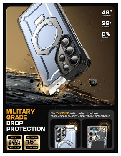 SUPCASE UB Grip Samsung Galaxy S25 Ultra Hoesje MagSafe / Qi2 Kickstand Blauw afbeelding 3