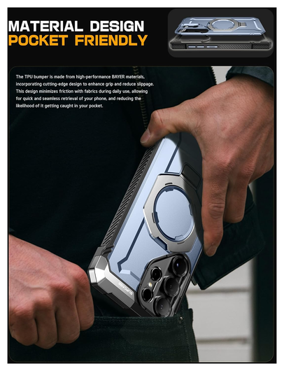 SUPCASE UB Grip Samsung Galaxy S25 Ultra Hoesje MagSafe / Qi2 Kickstand Blauw afbeelding 7