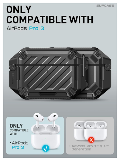 SUPCASE UB Pro AirPods Pro 3 Hoesje MagSafe Case Waterdicht Zwart afbeelding 2