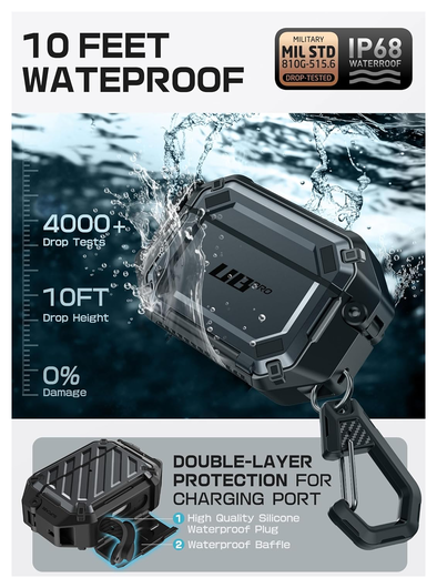 SUPCASE UB Pro AirPods Pro 3 Hoesje MagSafe Case Waterdicht Zwart afbeelding 3