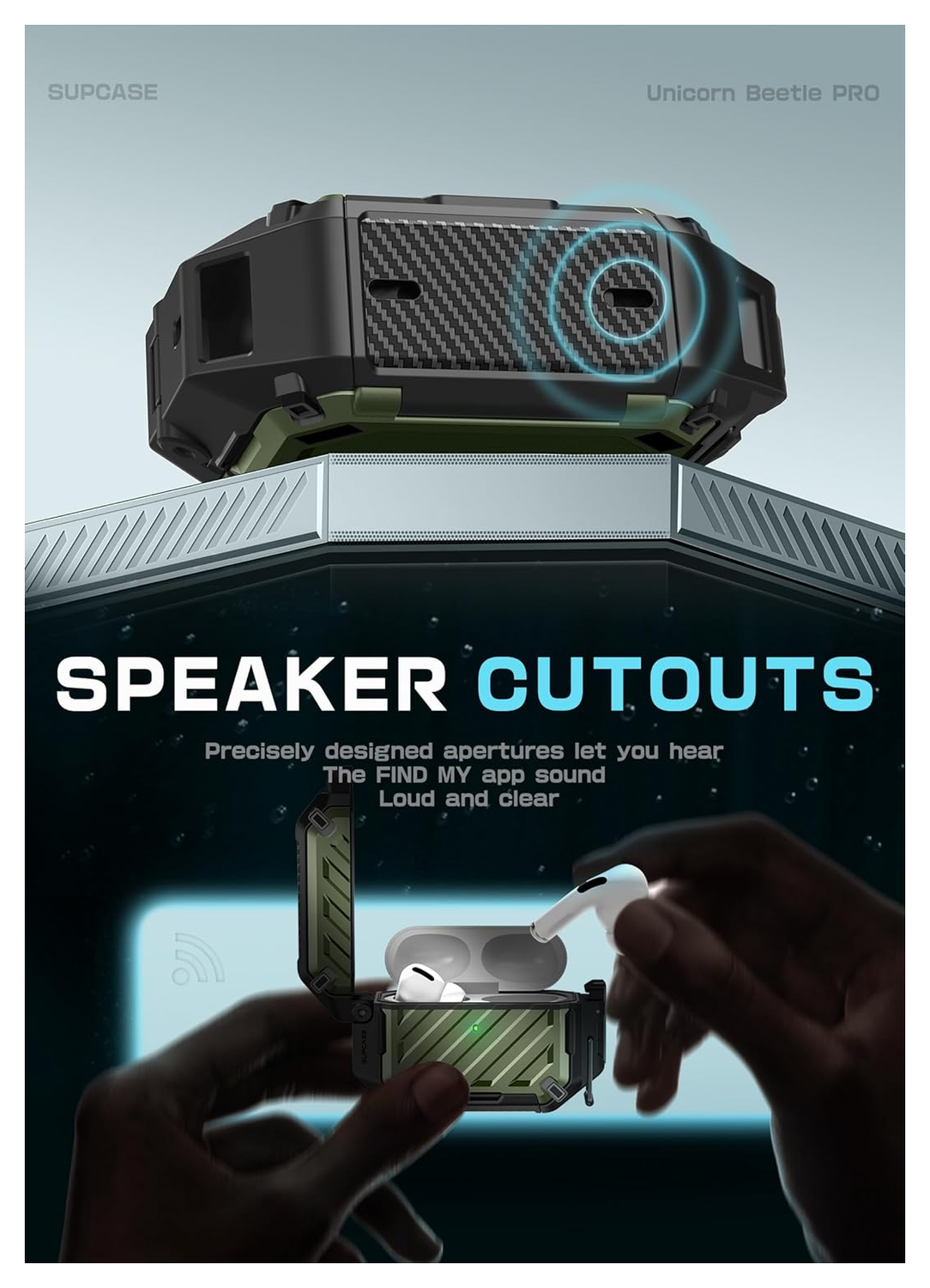 SUPCASE UB Pro AirPods Pro 3 Hoesje MagSafe Case Waterdicht Groen afbeelding 8