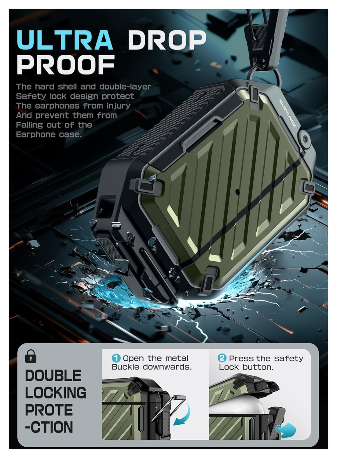 SUPCASE UB Pro AirPods Pro 3 Hoesje MagSafe Case Waterdicht Groen afbeelding 4