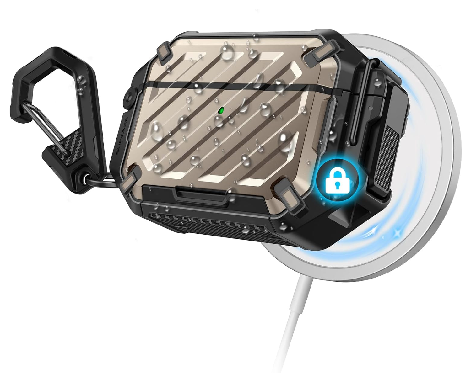 SUPCASE UB Pro AirPods Pro 3 Hoesje MagSafe Case Waterdicht Goud afbeelding 1