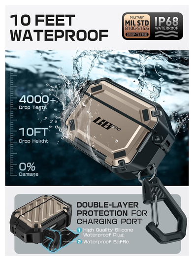 SUPCASE UB Pro AirPods Pro 3 Hoesje MagSafe Case Waterdicht Goud afbeelding 3