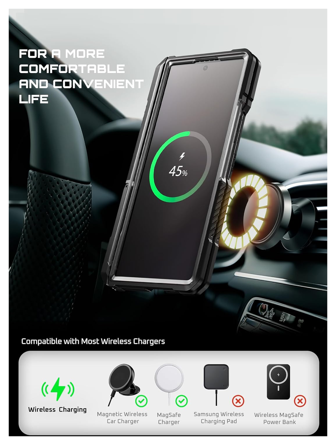 SUPCASE UB Grip Samsung Galaxy Z Fold 7 Hoesje MagSafe Full Protect Zwart afbeelding 9