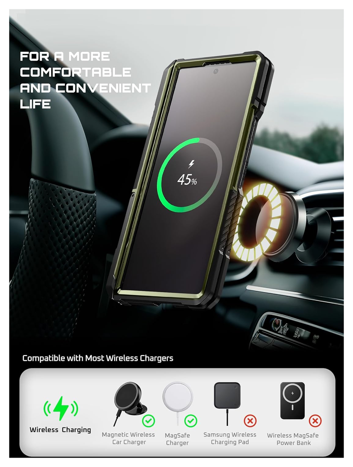 SUPCASE UB Grip Samsung Galaxy Z Fold 7 Hoesje MagSafe Full Protect Groen afbeelding 9