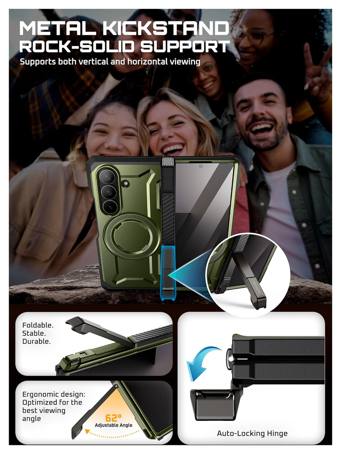 SUPCASE UB Grip Samsung Galaxy Z Fold 7 Hoesje MagSafe Full Protect Groen afbeelding 7