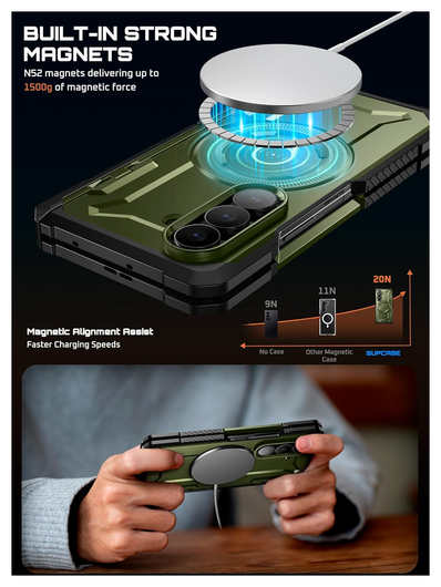 SUPCASE UB Grip Samsung Galaxy Z Fold 7 Hoesje MagSafe Full Protect Groen afbeelding 4