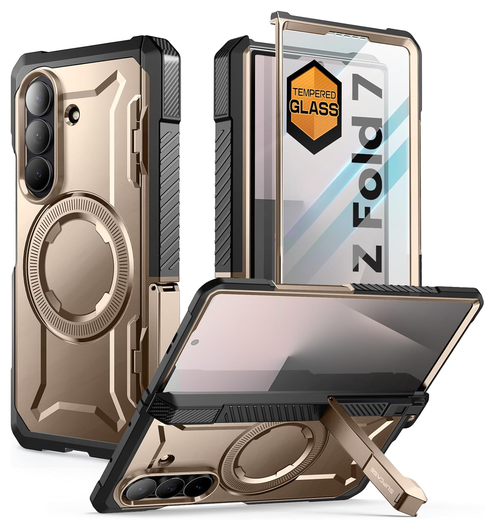 SUPCASE UB Grip Samsung Galaxy Z Fold 7 Hoesje MagSafe Full Protect Goud afbeelding 1