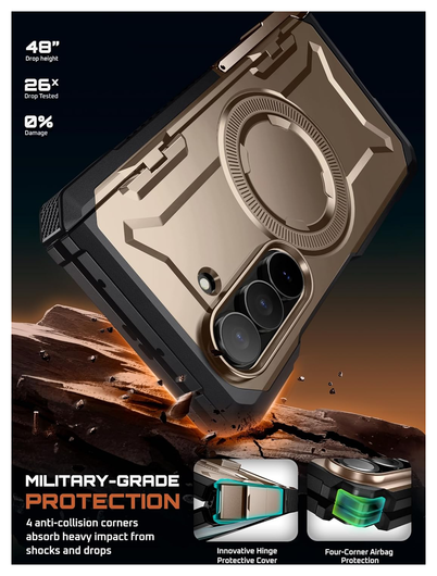 SUPCASE UB Grip Samsung Galaxy Z Fold 7 Hoesje MagSafe Full Protect Goud afbeelding 3