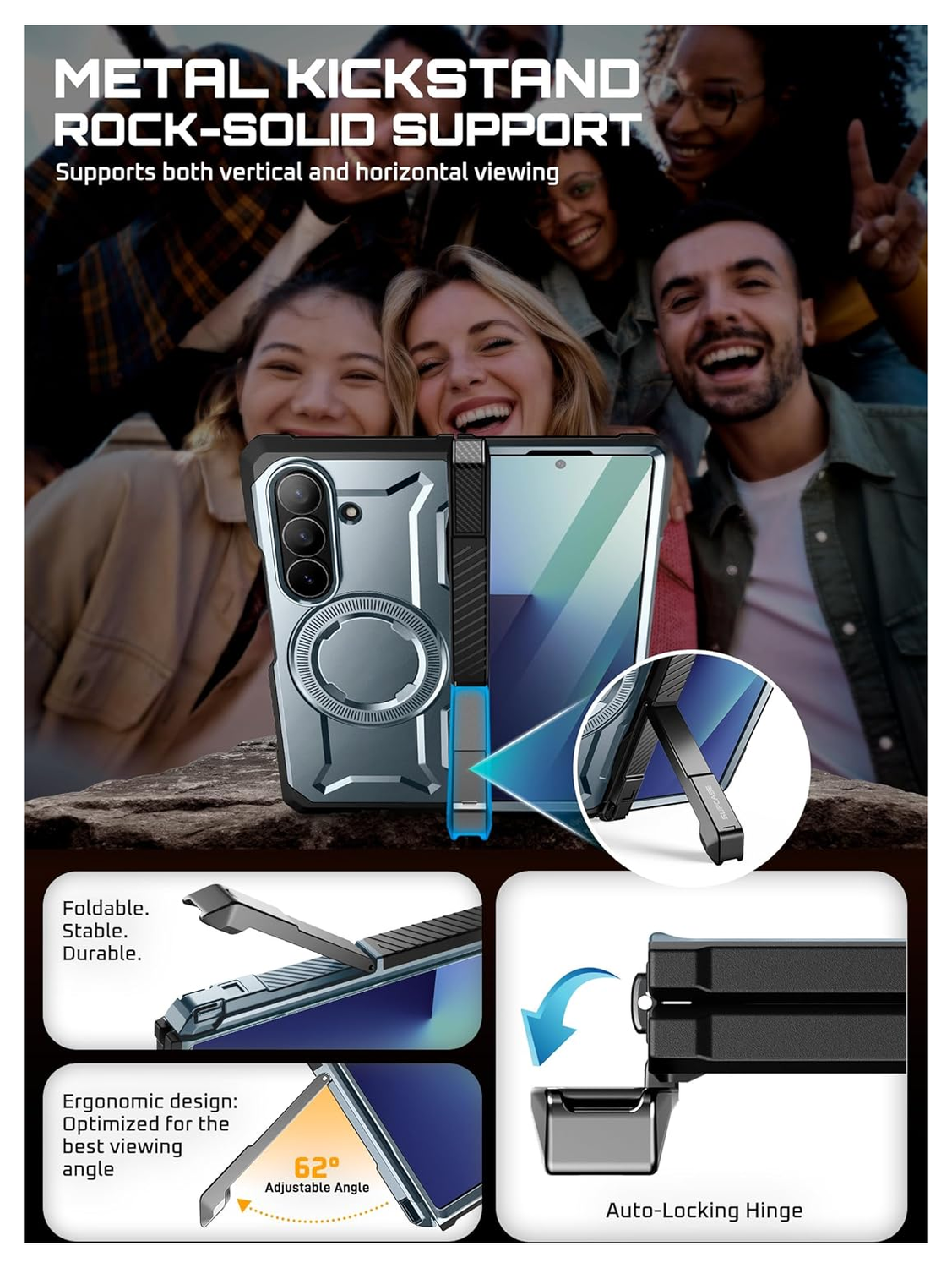 SUPCASE UB Grip Samsung Galaxy Z Fold 7 Hoesje MagSafe Full Protect Blauw afbeelding 7