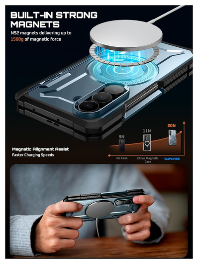 SUPCASE UB Grip Samsung Galaxy Z Fold 7 Hoesje MagSafe Full Protect Blauw afbeelding 4