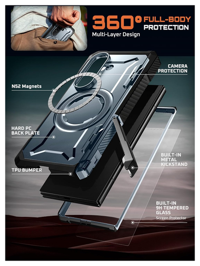 SUPCASE UB Grip Samsung Galaxy Z Fold 7 Hoesje MagSafe Full Protect Blauw afbeelding 8