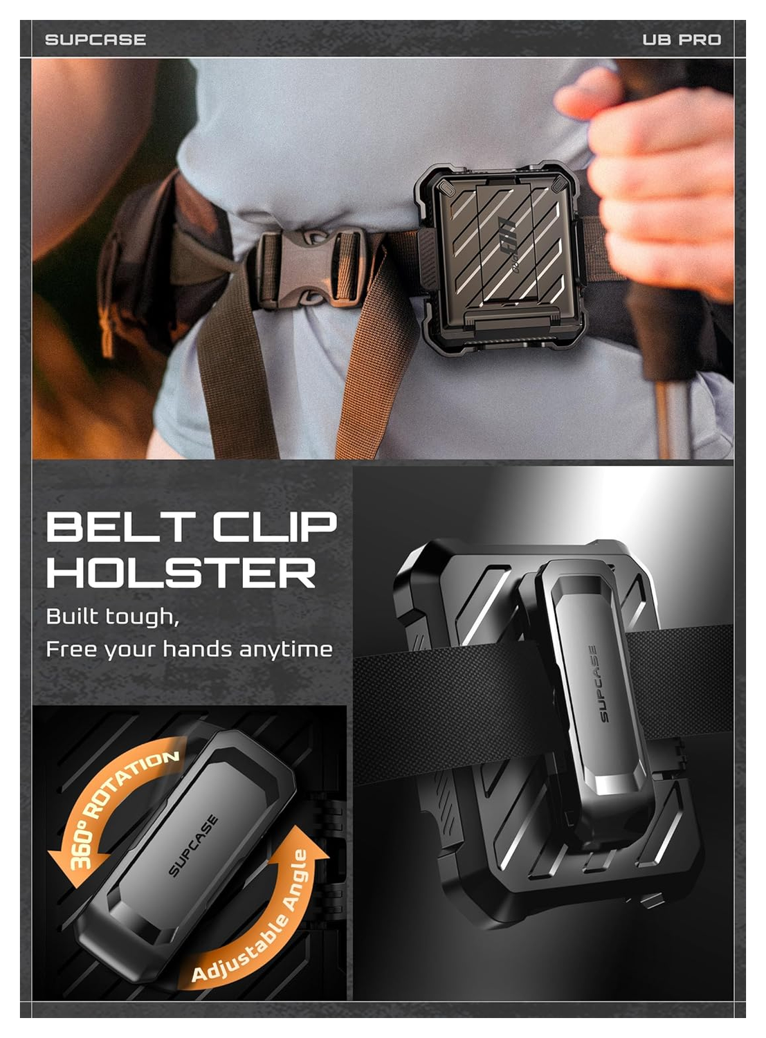 SUPCASE UB Pro Samsung Galaxy Z Flip 7 Hoesje Full Protect Kickstand Zwart afbeelding 8