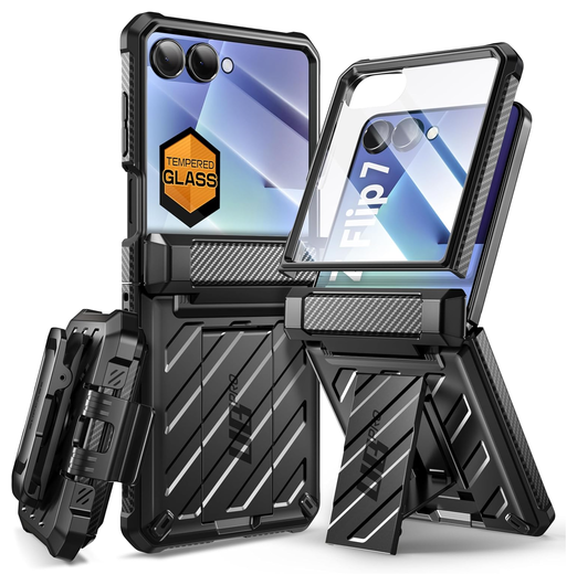 SUPCASE UB Pro Samsung Galaxy Z Flip 7 Hoesje Full Protect Kickstand Zwart afbeelding 1