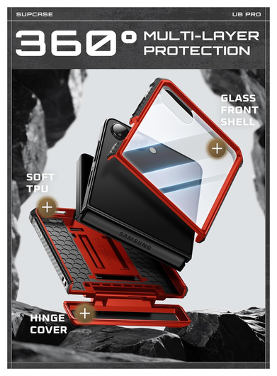 SUPCASE UB Pro Samsung Galaxy Z Flip 7 Hoesje Full Protect Kickstand Rood afbeelding 5