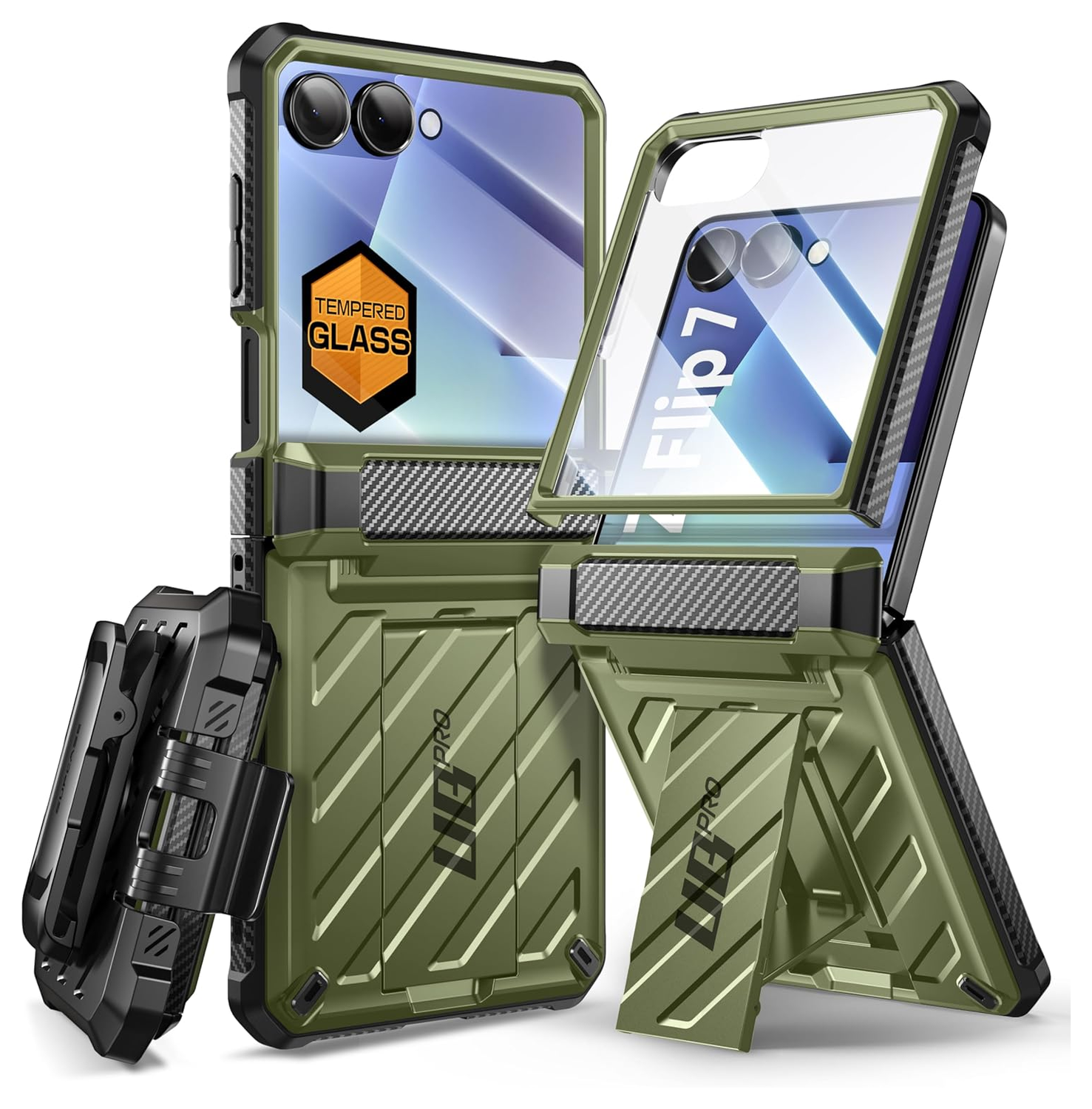 SUPCASE UB Pro Samsung Galaxy Z Flip 7 Hoesje Full Protect Kickstand Groen afbeelding 1