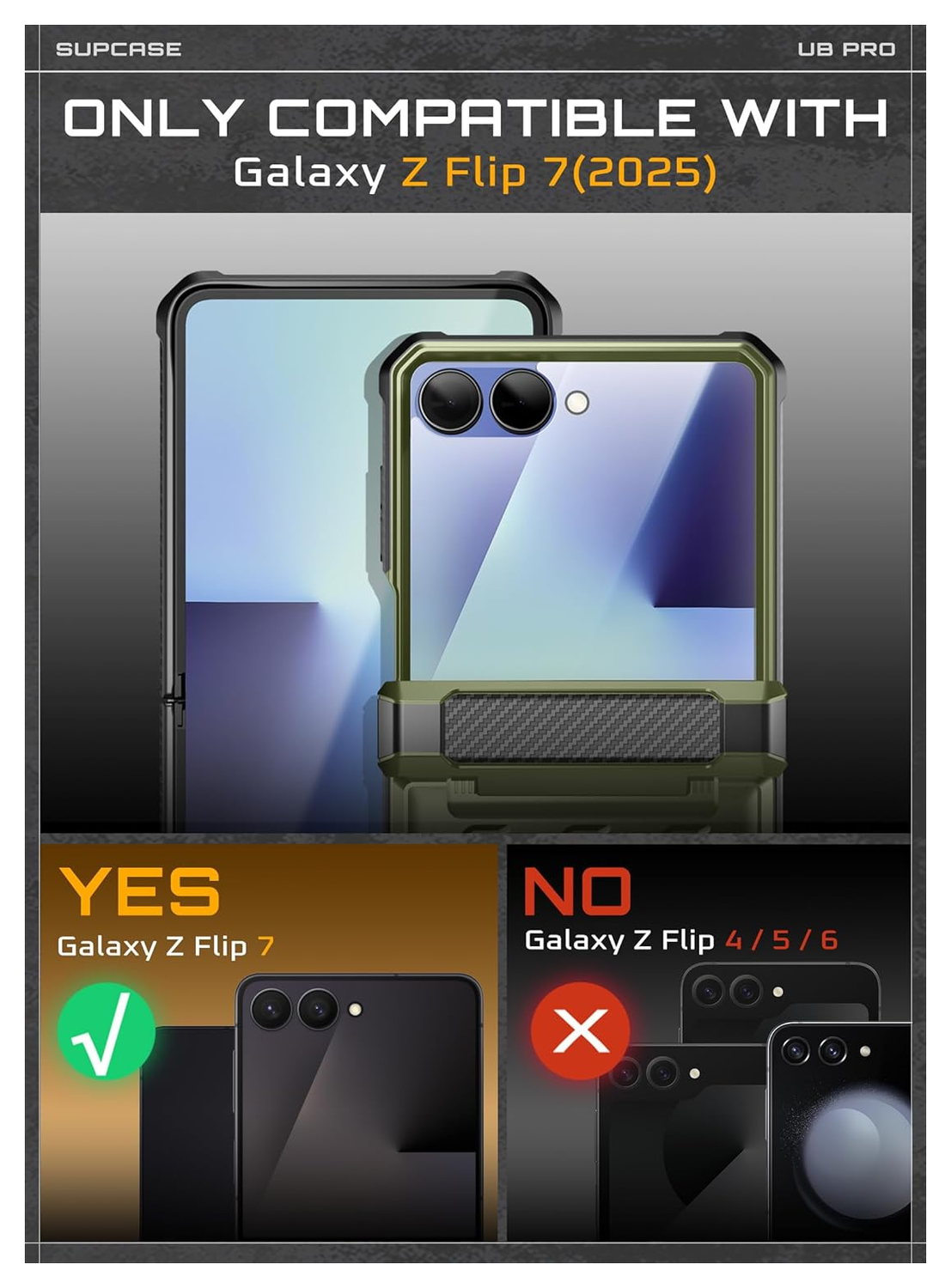 SUPCASE UB Pro Samsung Galaxy Z Flip 7 Hoesje Full Protect Kickstand Groen afbeelding 2