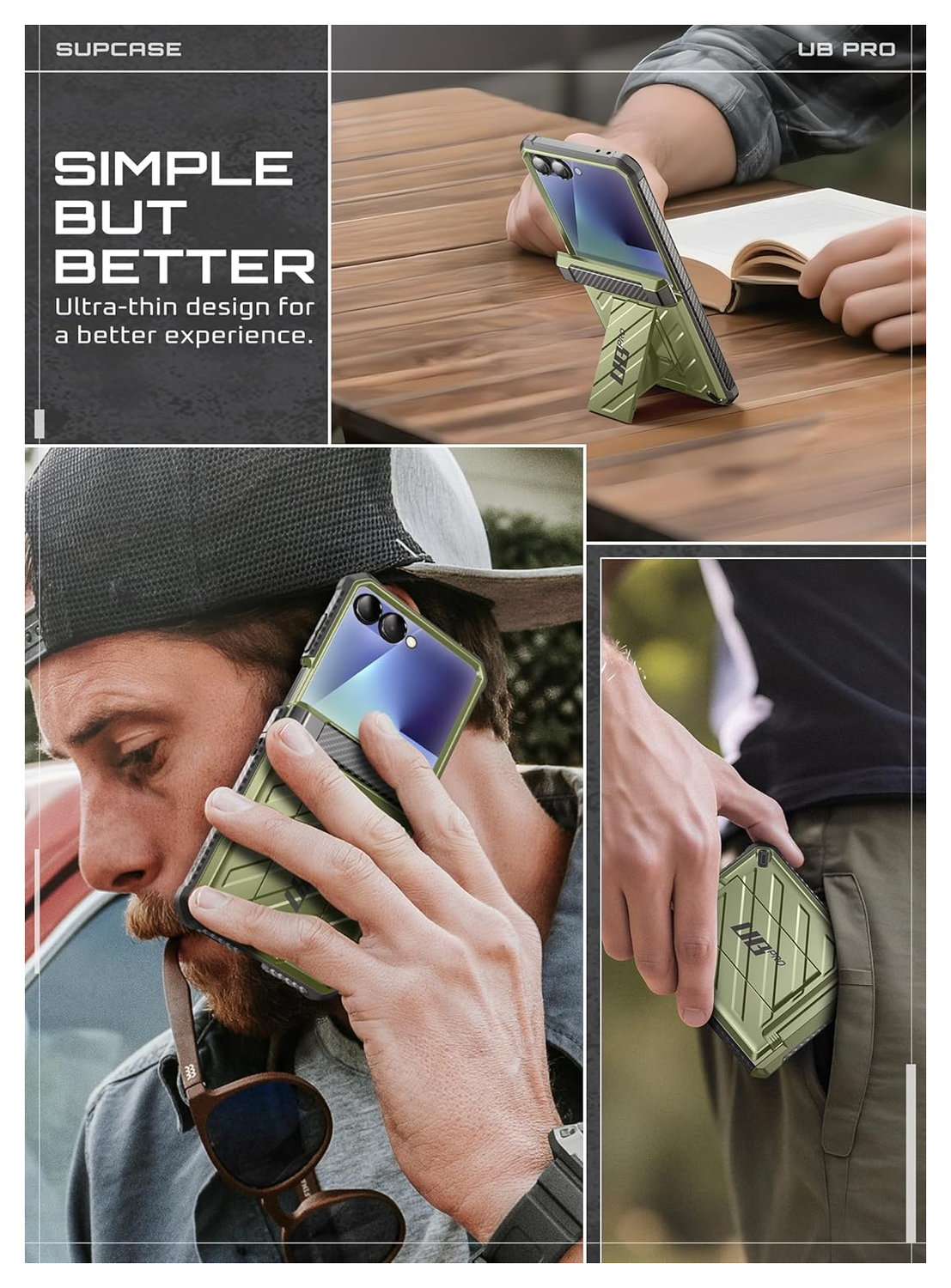 SUPCASE UB Pro Samsung Galaxy Z Flip 7 Hoesje Full Protect Kickstand Groen afbeelding 4