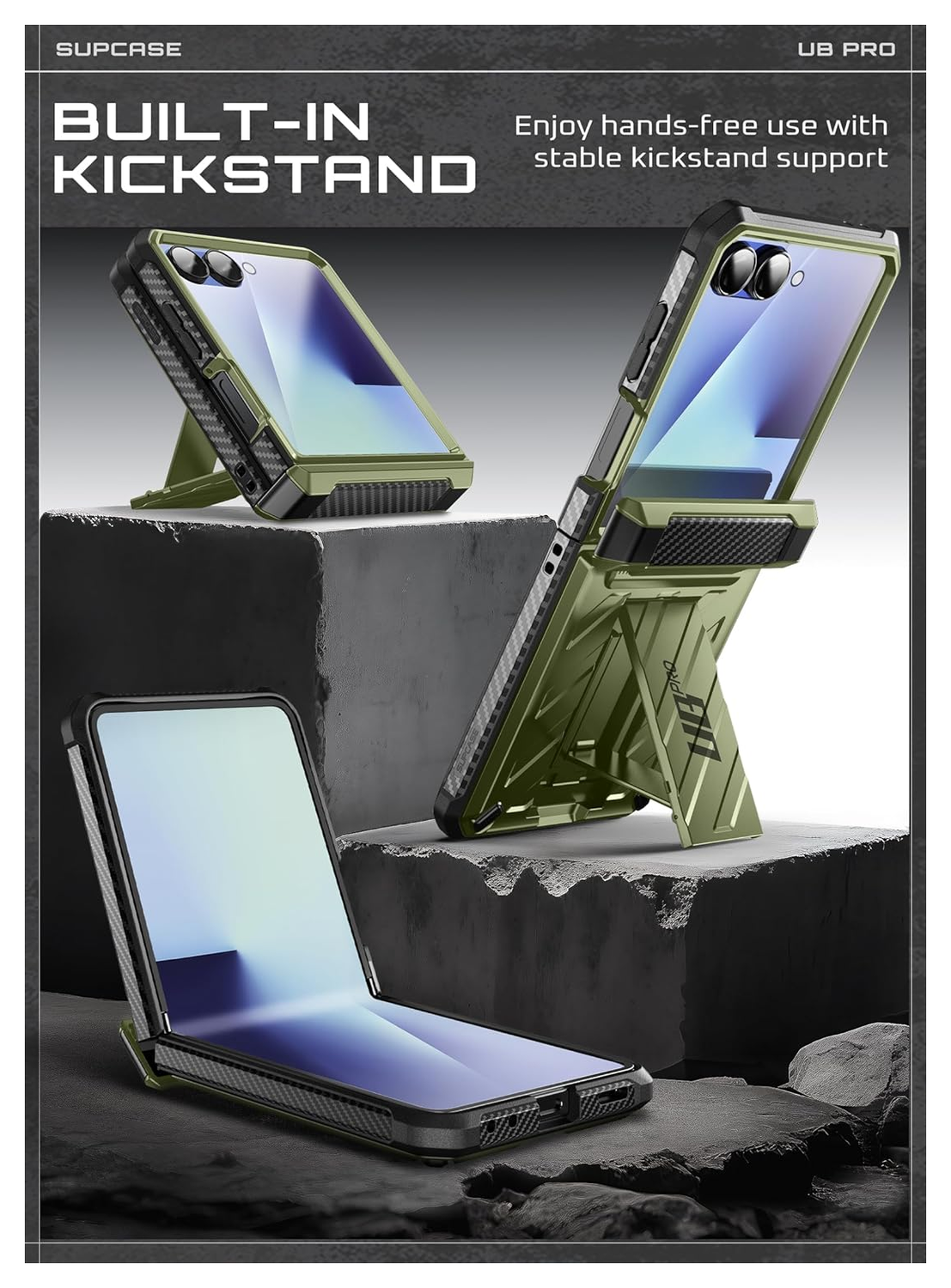 SUPCASE UB Pro Samsung Galaxy Z Flip 7 Hoesje Full Protect Kickstand Groen afbeelding 9