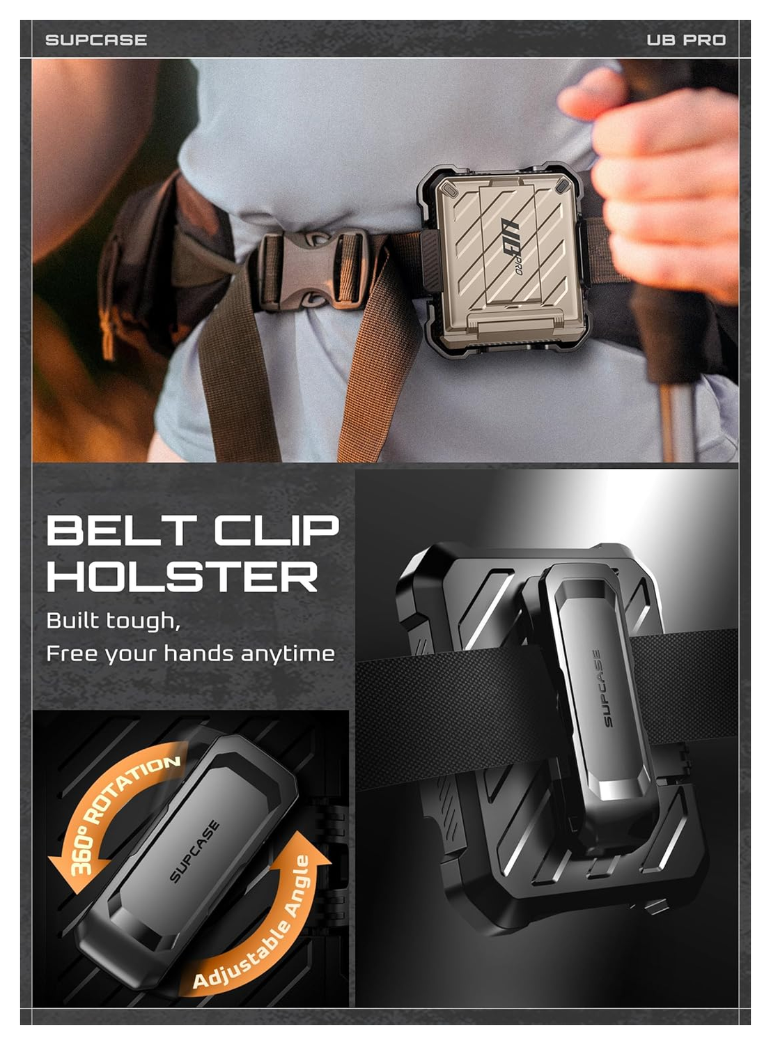 SUPCASE UB Pro Samsung Galaxy Z Flip 7 Hoesje Full Protect Kickstand Goud afbeelding 8