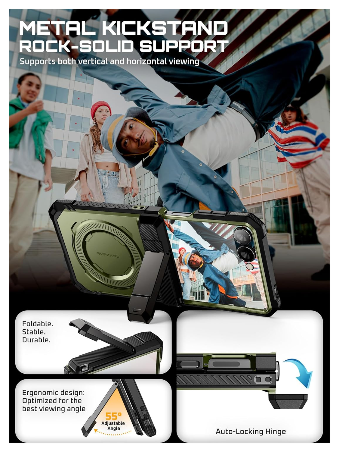 SUPCASE UB Grip Samsung Galaxy Z Flip 7 Hoesje MagSafe Full Protect Groen afbeelding 5