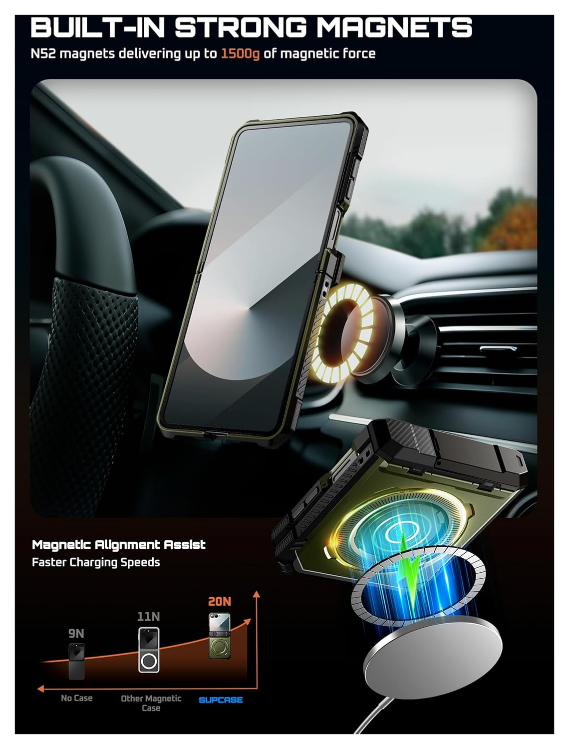 SUPCASE UB Grip Samsung Galaxy Z Flip 7 Hoesje MagSafe Full Protect Groen afbeelding 7