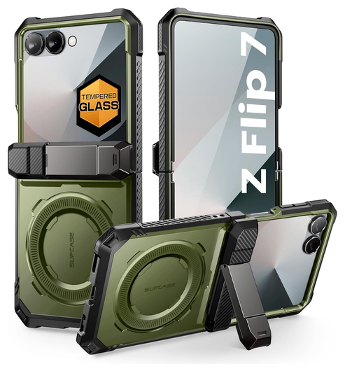 SUPCASE UB Grip Samsung Galaxy Z Flip 7 Hoesje MagSafe Full Protect Groen afbeelding 1
