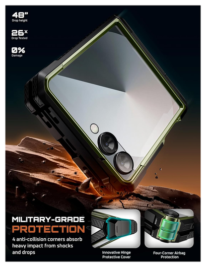 SUPCASE UB Grip Samsung Galaxy Z Flip 7 Hoesje MagSafe Full Protect Groen afbeelding 3