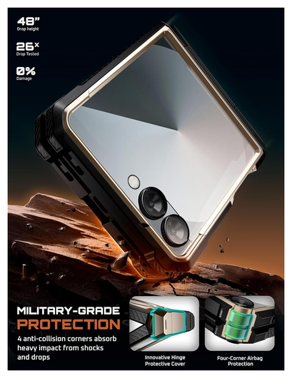 SUPCASE UB Grip Samsung Galaxy Z Flip 7 Hoesje MagSafe Full Protect Goud afbeelding 3