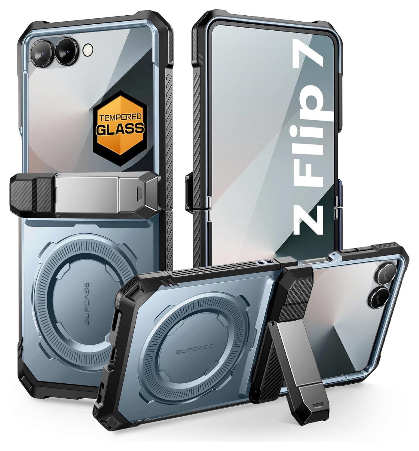 SUPCASE UB Grip Samsung Galaxy Z Flip 7 Hoesje MagSafe Full Protect Blauw afbeelding 1