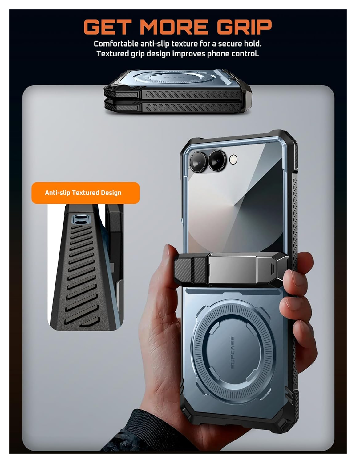 SUPCASE UB Grip Samsung Galaxy Z Flip 7 Hoesje MagSafe Full Protect Blauw afbeelding 7