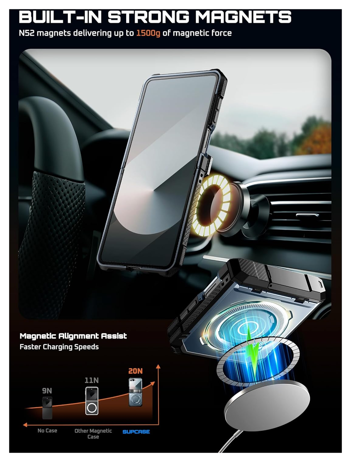 SUPCASE UB Grip Samsung Galaxy Z Flip 7 Hoesje MagSafe Full Protect Blauw afbeelding 9