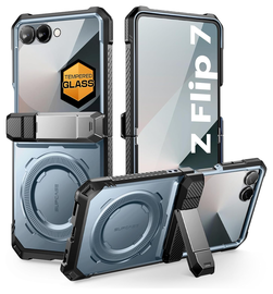 SUPCASE UB Grip Samsung Galaxy Z Flip 7 Hoesje MagSafe Full Protect Blauw afbeelding