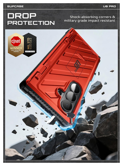 SUPCASE UB Pro Samsung Galaxy Z Fold 7 Hoesje Full Protect Kickstand Rood afbeelding 3