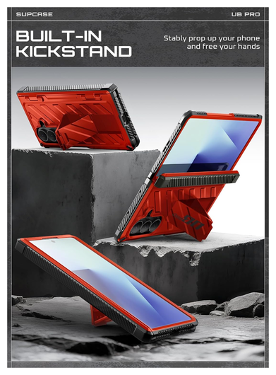 SUPCASE UB Pro Samsung Galaxy Z Fold 7 Hoesje Full Protect Kickstand Rood afbeelding 4